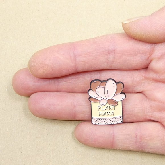 FREE ADD ON WITH PURCHASE Plant Mama Succulent Enamel  Pin - Picture 2 of 4